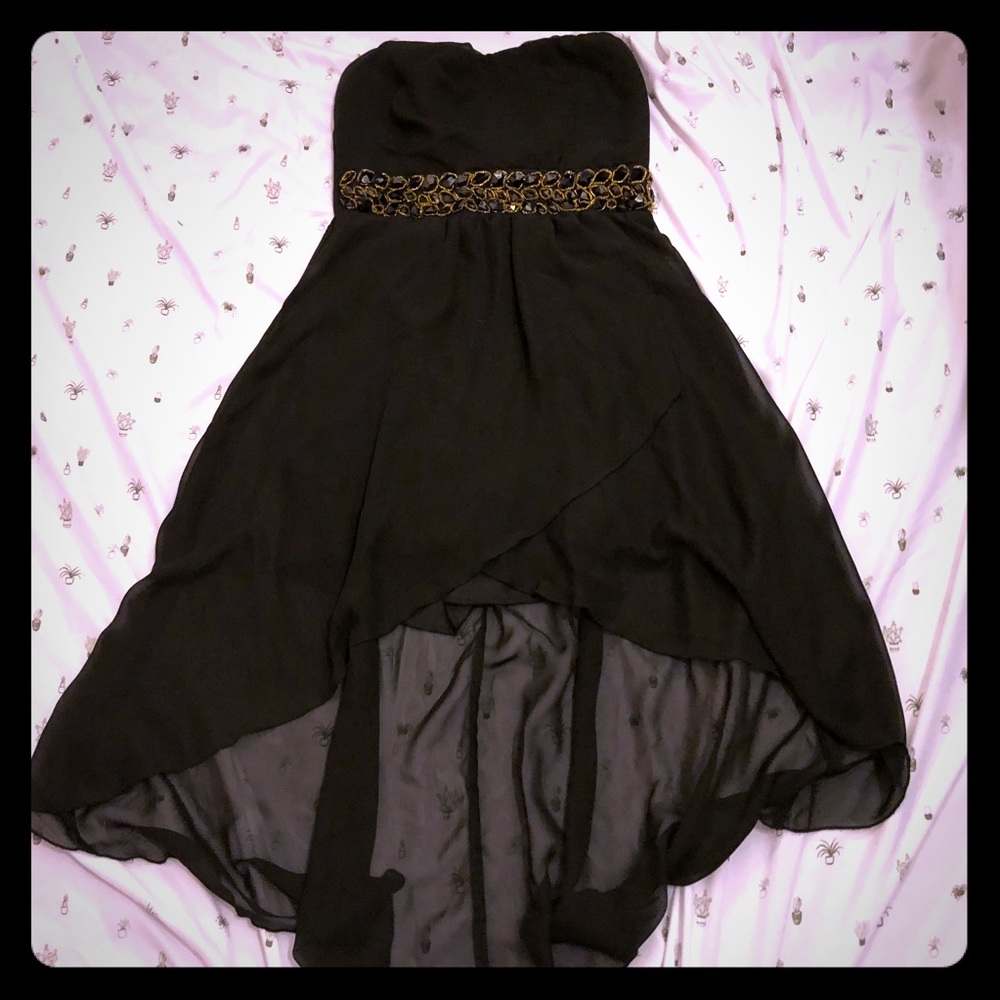 Strapless high to low dress